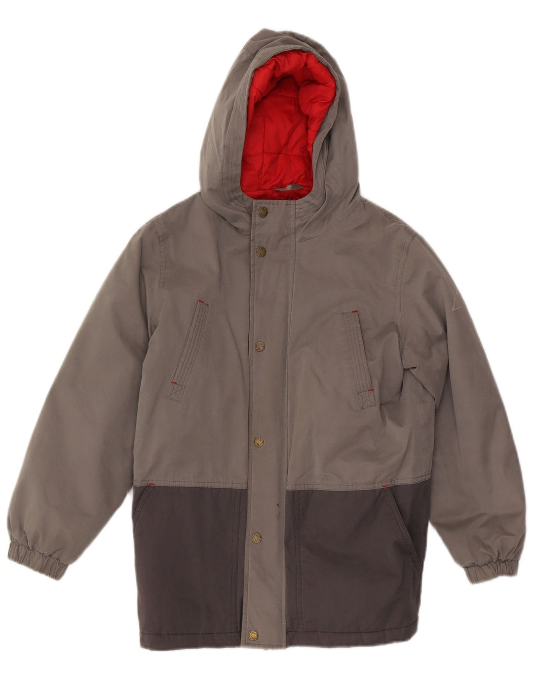 Fat Face Chaqueta acolchada con capucha para niño 11-12 años Gris Poliéster color block