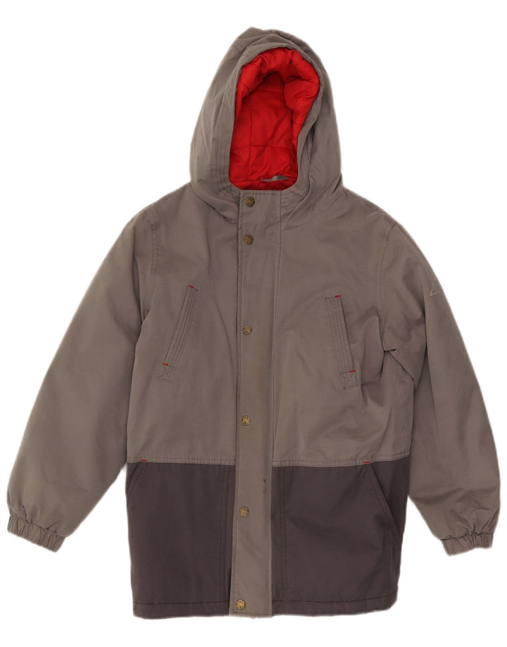 Fat Face Chaqueta acolchada con capucha para niño 11-12 años Gris Poliéster color block