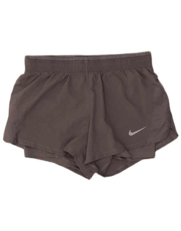 Nike - Pantalones cortos deportivos Dri Fit para mujer, talla 10, color gris