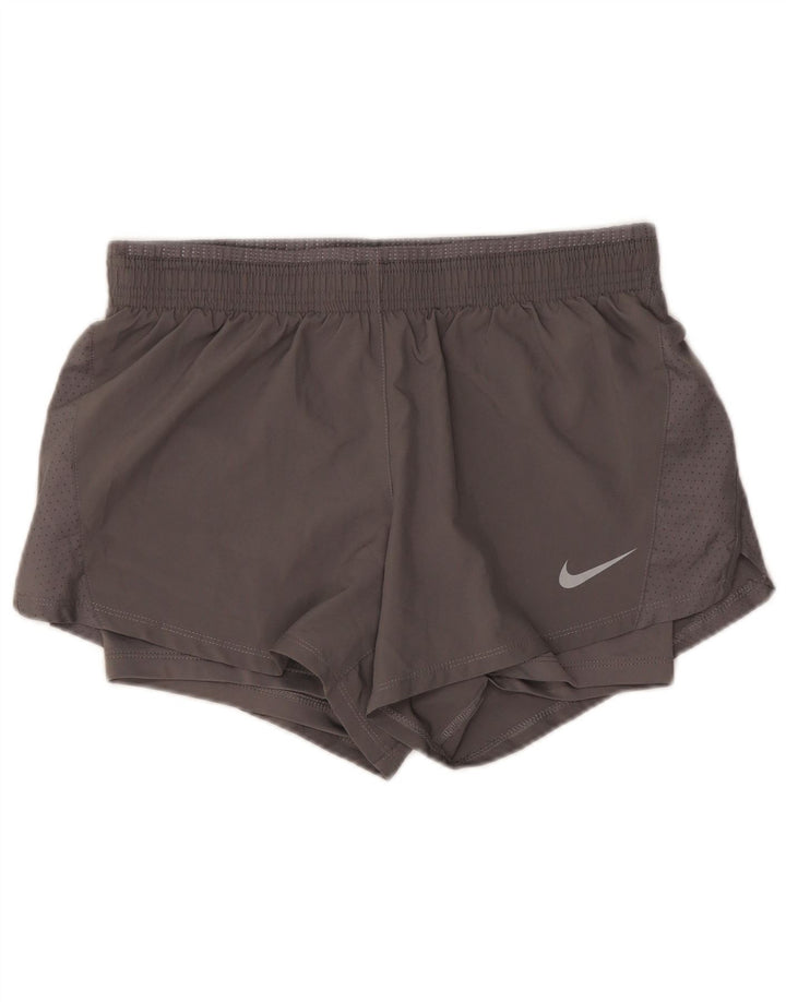Nike - Pantalones cortos deportivos Dri Fit para mujer, talla 10, color gris