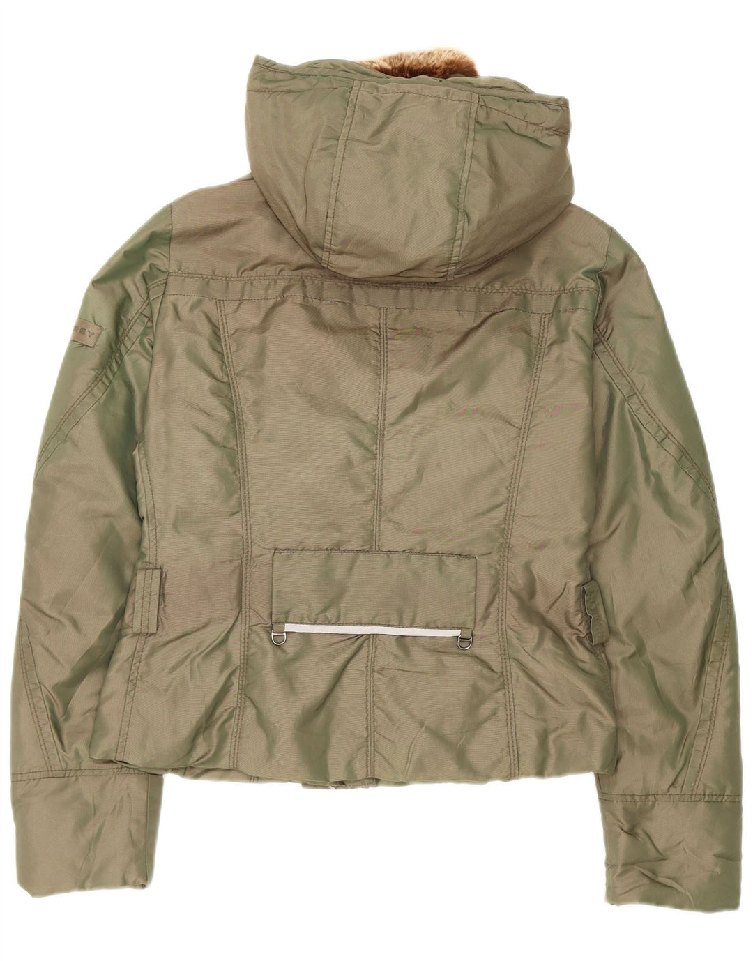 PEUTEREY Chaqueta acolchada con capucha para mujer IT 42 Poliamida verde medio