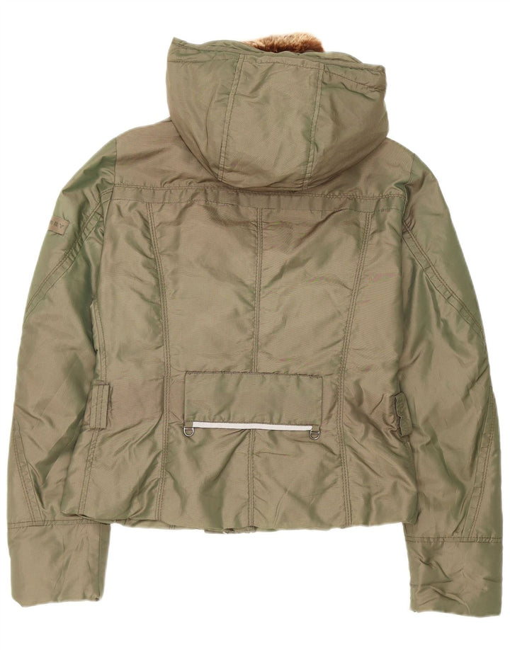 PEUTEREY Chaqueta acolchada con capucha para mujer IT 42 Poliamida verde medio