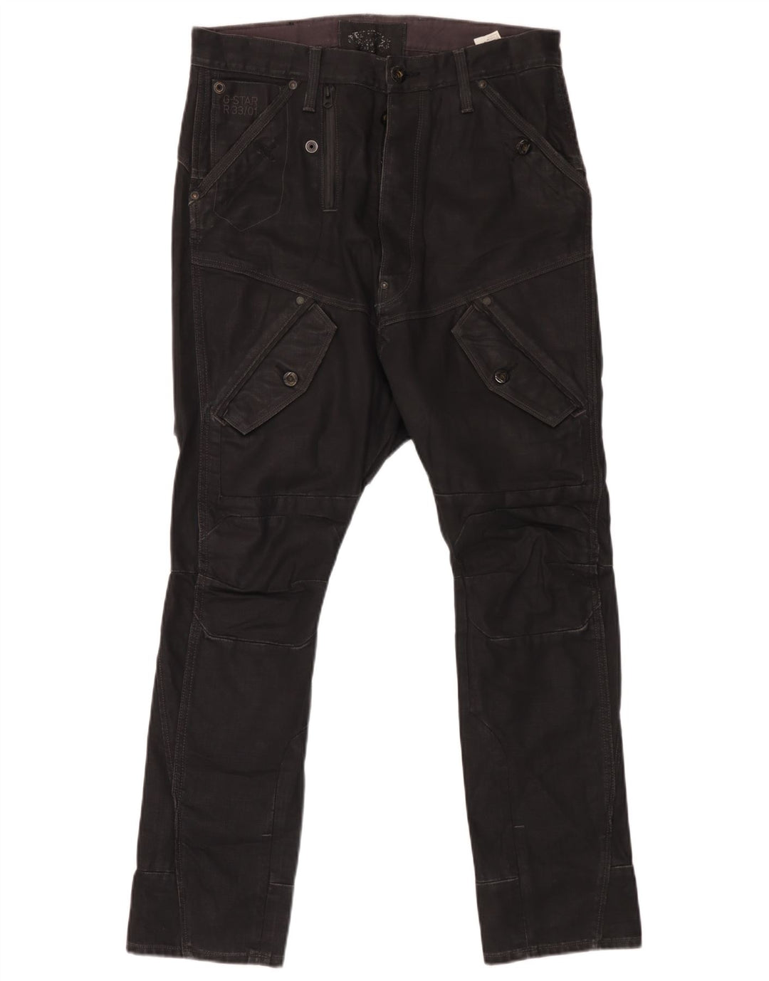 G-Star Hombre Pantalones Cargo Slim W33 L32 Algodón Negro