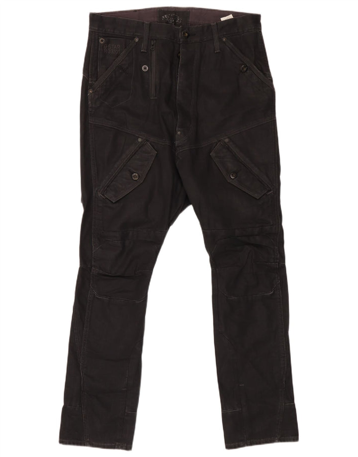 G-Star Hombre Pantalones Cargo Slim W33 L32 Algodón Negro
