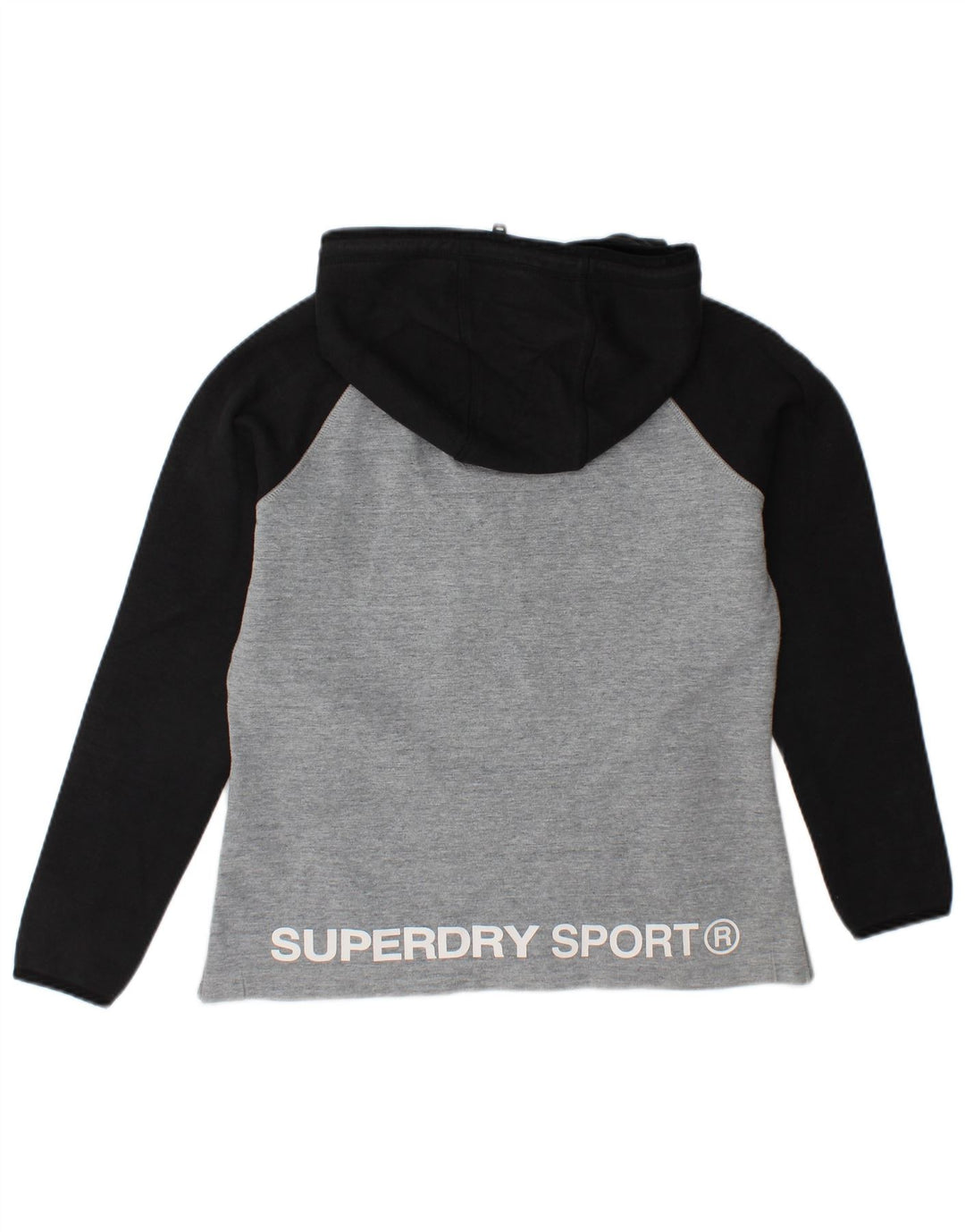 SUPERDRY Jersey con capucha gráfica para mujer Reino Unido 44 Gris medio Colorblock