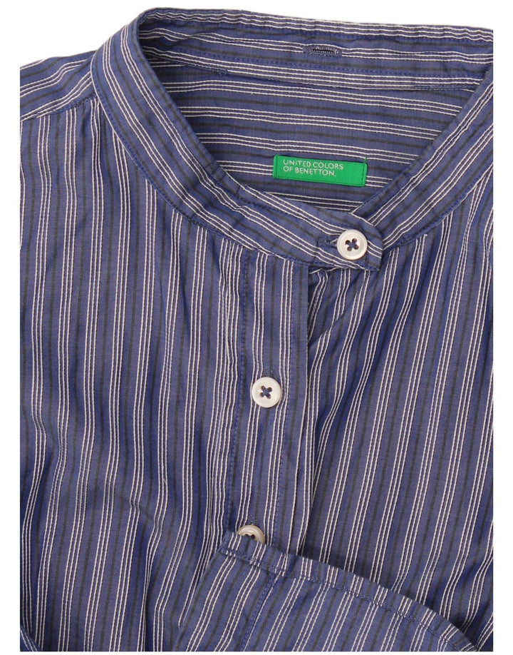 Camisa Benetton Mujer ES 40 Small Azul Marino Rayas