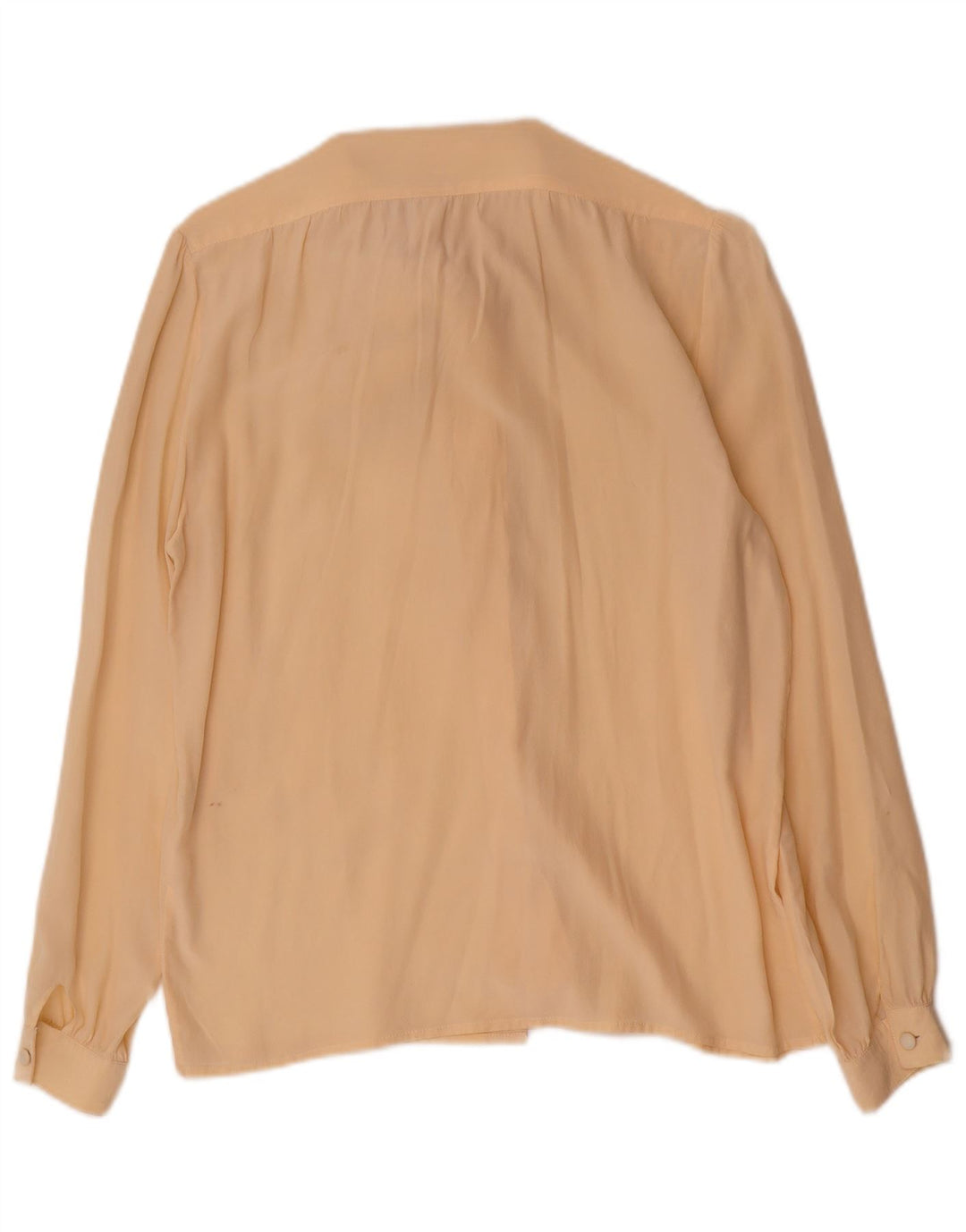 Vintage mujer frente corbata camisa blusa IT 42 seda amarilla media