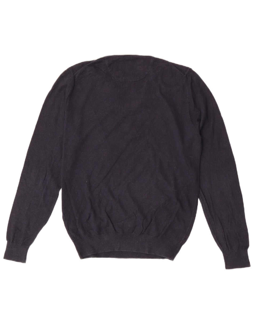 Jersey Massimo Dutti Hombre Cuello Pico Jersey Medio Azul Marino Algodón
