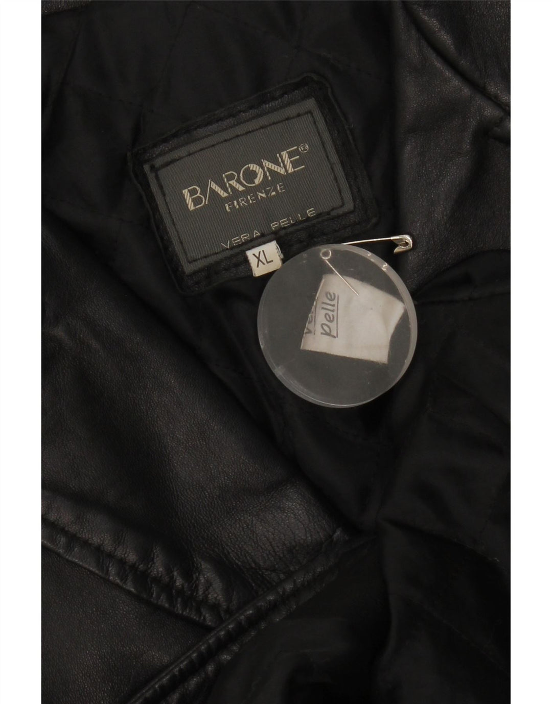 Barone Abrigo de cuero para mujer UK 40 XL Cuero negro