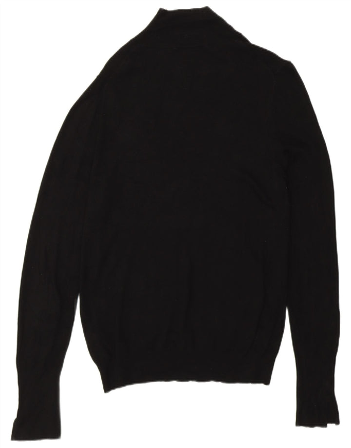 Zara Jersey con cuello alto para mujer, talla M, viscosa negra, Reino Unido 44