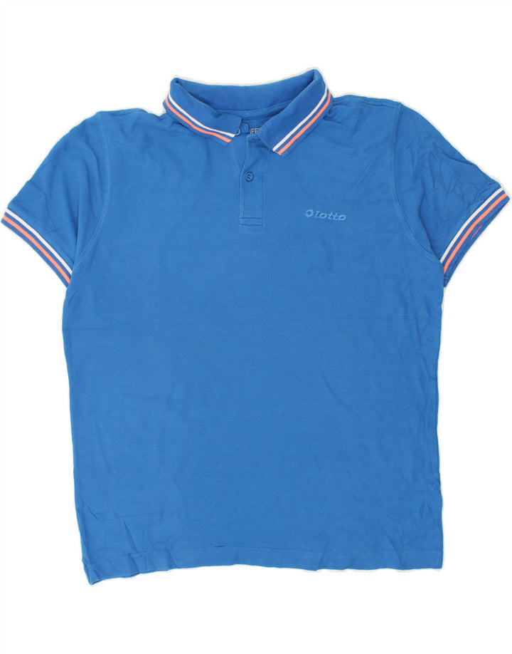 LOTTO Mens Polo Shirt Large Blue Cotton | Vintage Lotto | Thrift | Second-Hand Lotto | Used Clothing | Messina Hembry 