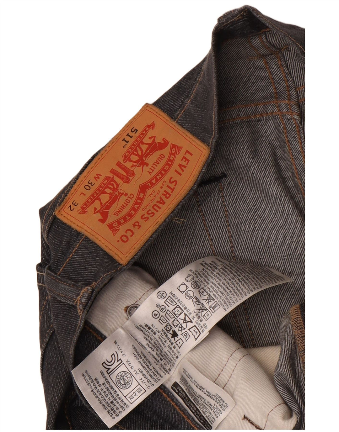 Levi's Hombre 511 Slim Jeans W30 L32 Algodón Gris