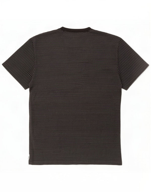 Izod Camiseta para hombre Top grande de algodón a rayas negras