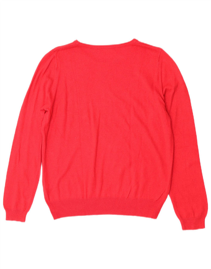 Marks & Spencer suéter gráfico con cuello redondo para mujer, talla 44, talla M, color rojo