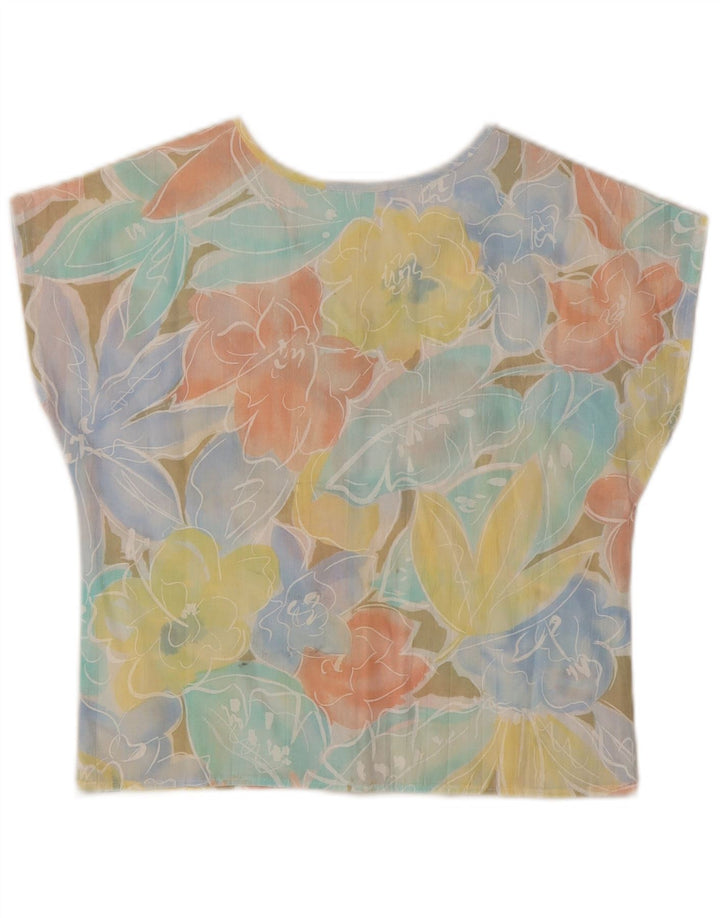 Impromptu Blusa corta para mujer UK 10 Small Poliéster floral multicolor