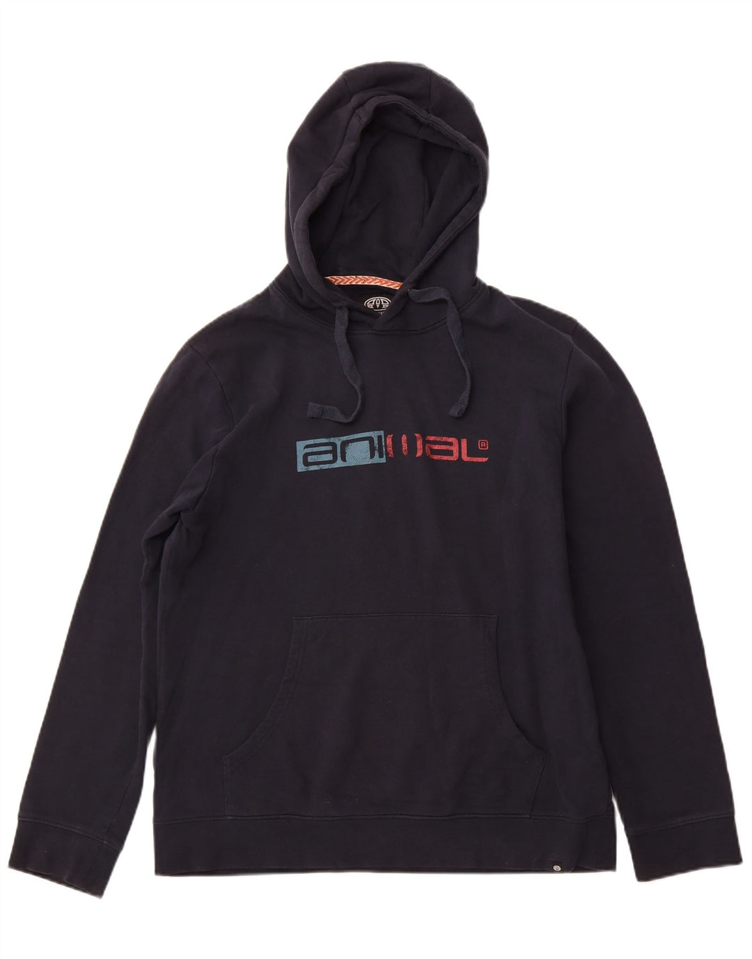 ANIMAL Sudadera con capucha gráfica para hombre Jumper Large Azul marino Algodón