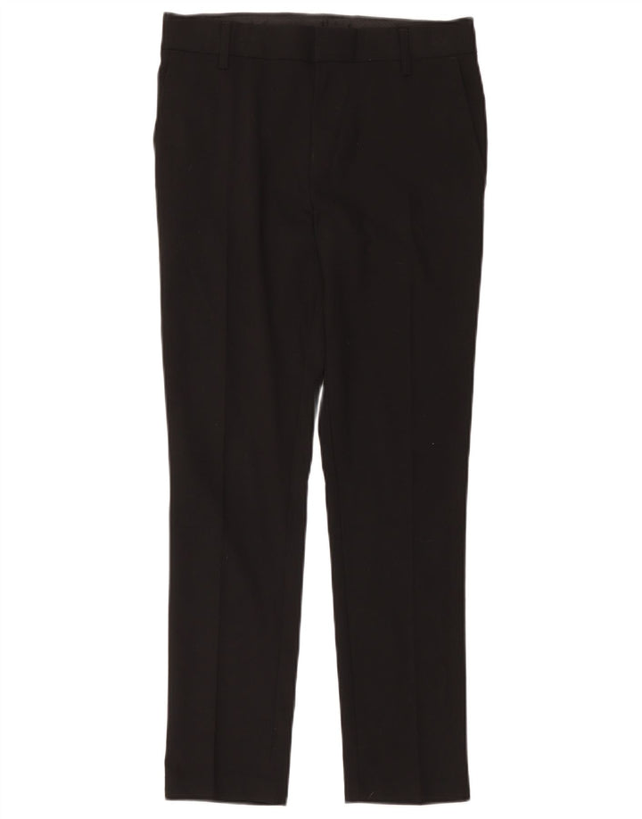 Marks & Spencer Pantalones de traje ajustados para niños 12-13 años W32 L27 Poliéster negro