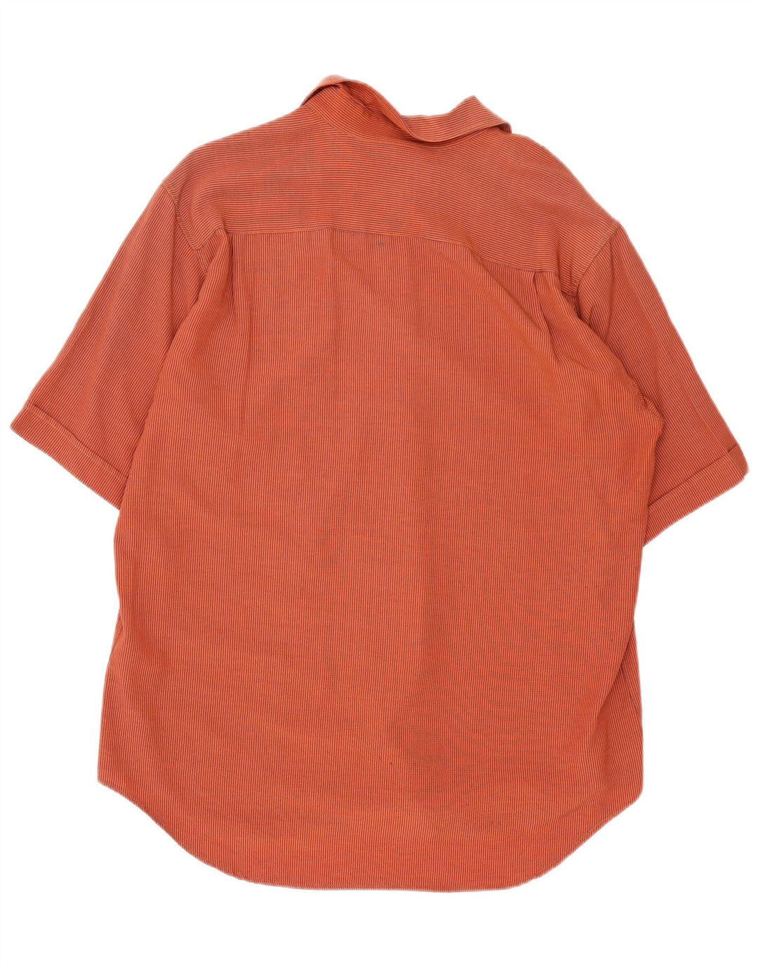 Vintage hombres camisa de manga corta medio naranja Gingham