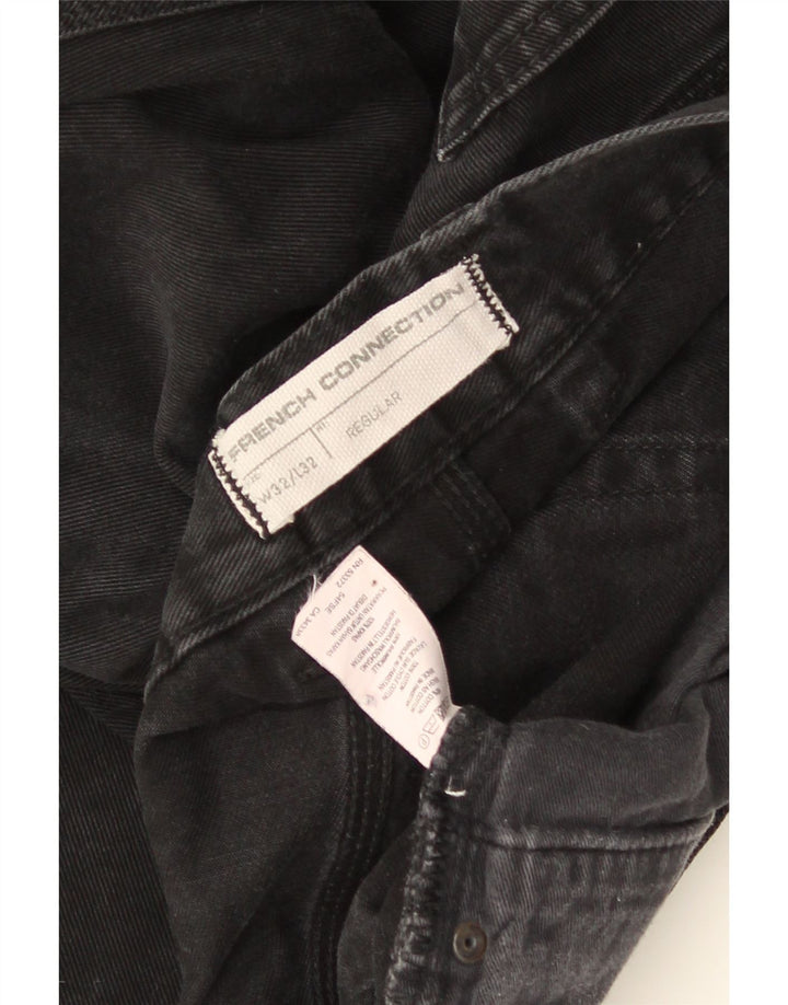 French Connection Vaqueros rectos de corte regular para hombre W32 L32 Algodón negro