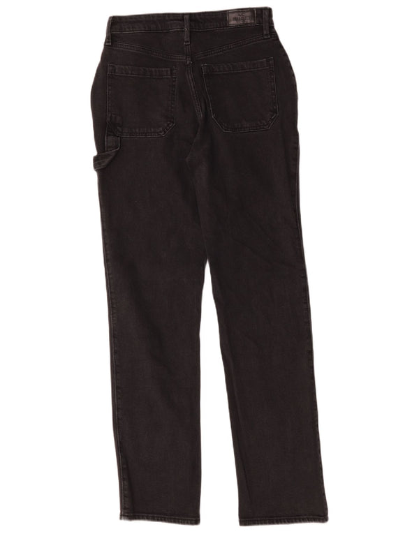 Hollister Jeans rectos de talle alto para mujer US 1 XS W25 L31 Algodón negro