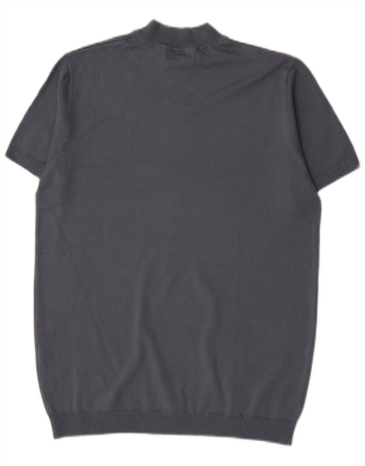 Zara Hombre Camiseta Top Viscosa Azul Medio
