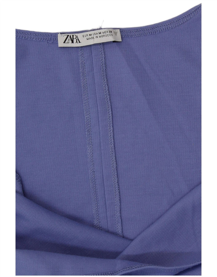 Zara Vestido ajustado sin mangas para mujer UK 42 Poliéster morado medio