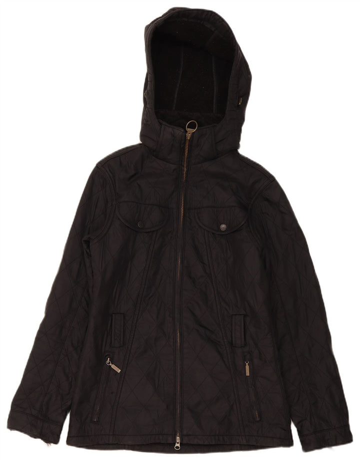 Barbour Chaqueta acolchada con capucha para mujer UK 8 Small Black