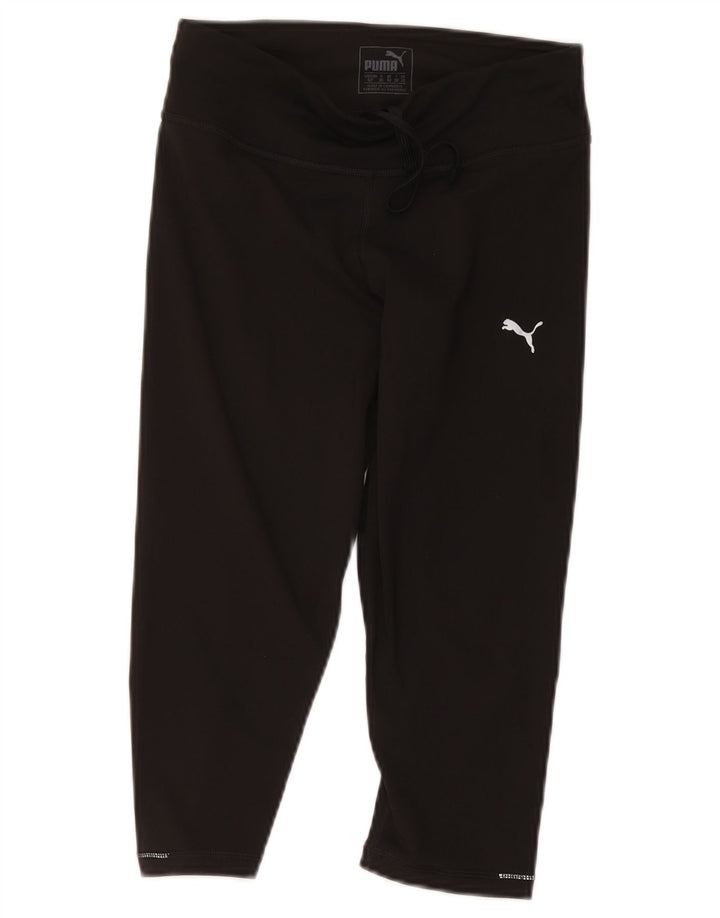 Puma Mujer Capri Chándal Pantalones UK 10 Pequeño Poliéster Negro