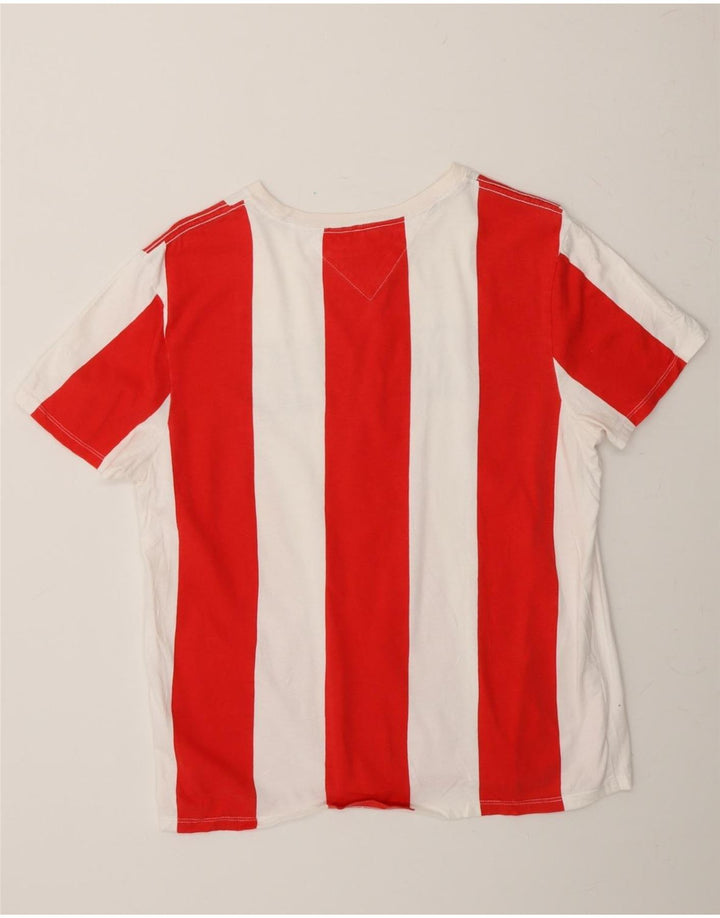 TOMMY HILFIGER Mens Graphic T-Shirt Top Small Red Colourblock Vintage Tommy Hilfiger and Second-Hand Tommy Hilfiger from Messina Hembry 