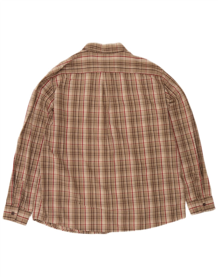 Camisa Wrangler Hombre XL Algodón Cuadros Beige