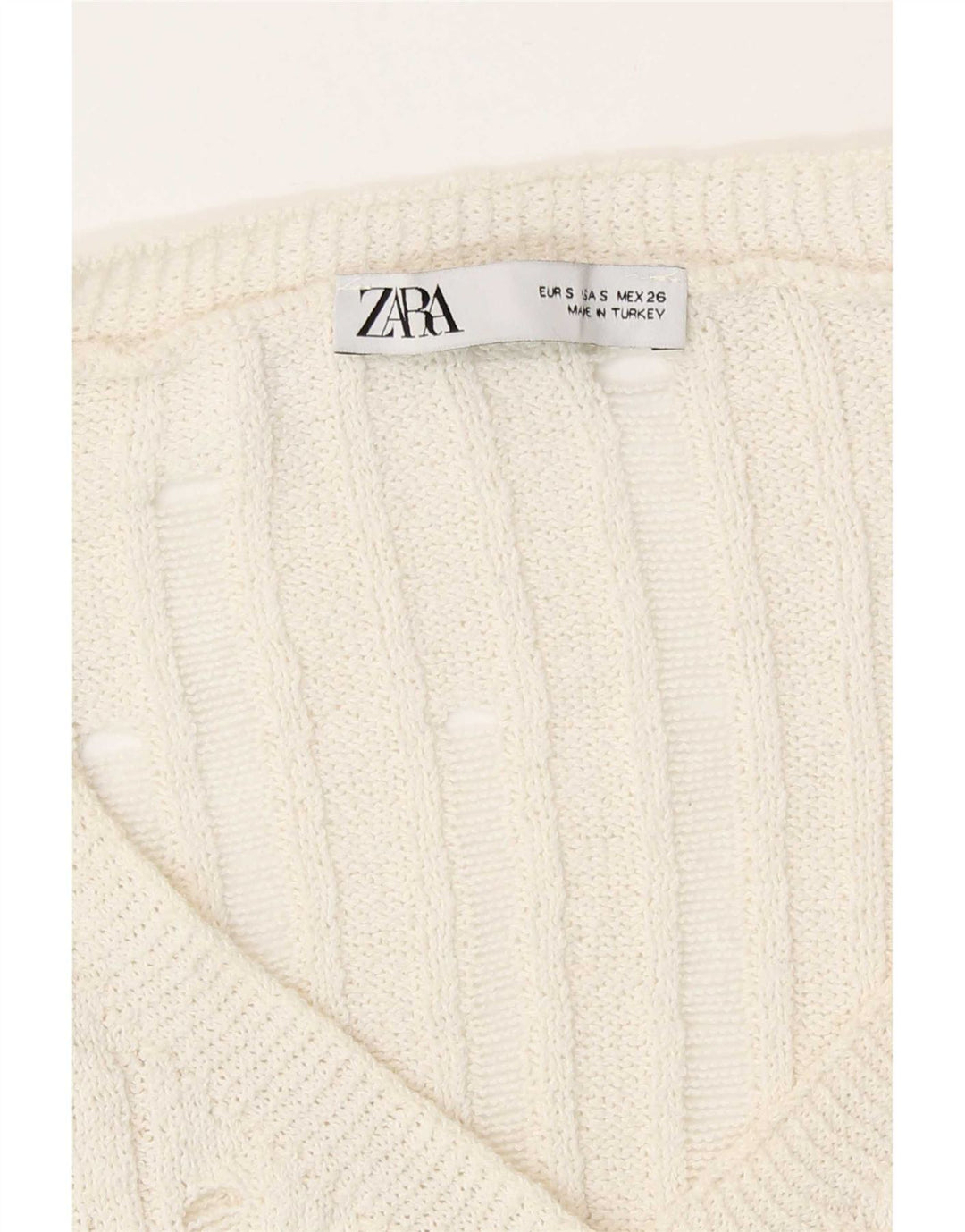 Zara Jersey Bolero Extragrande para Mujer UK 10 Small Off White