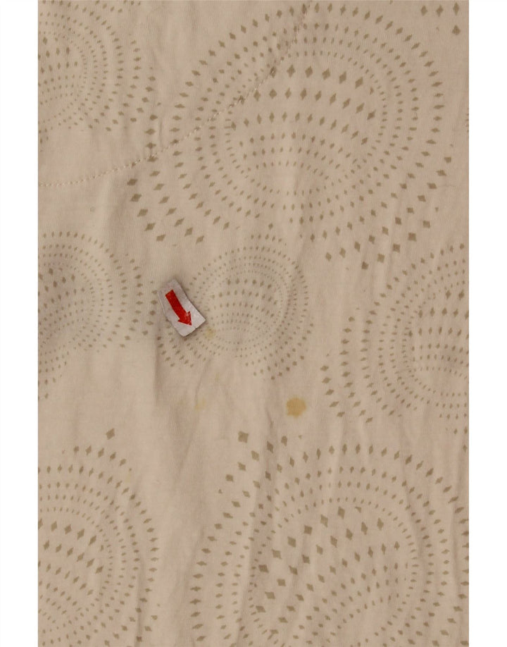 DESIGUAL Camiseta gráfica para mujer Top UK 40 Large Beige Spotted Cotton