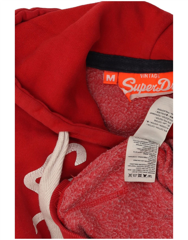 Superdry Jersey con capucha gráfica de algodón rojo medio para hombre