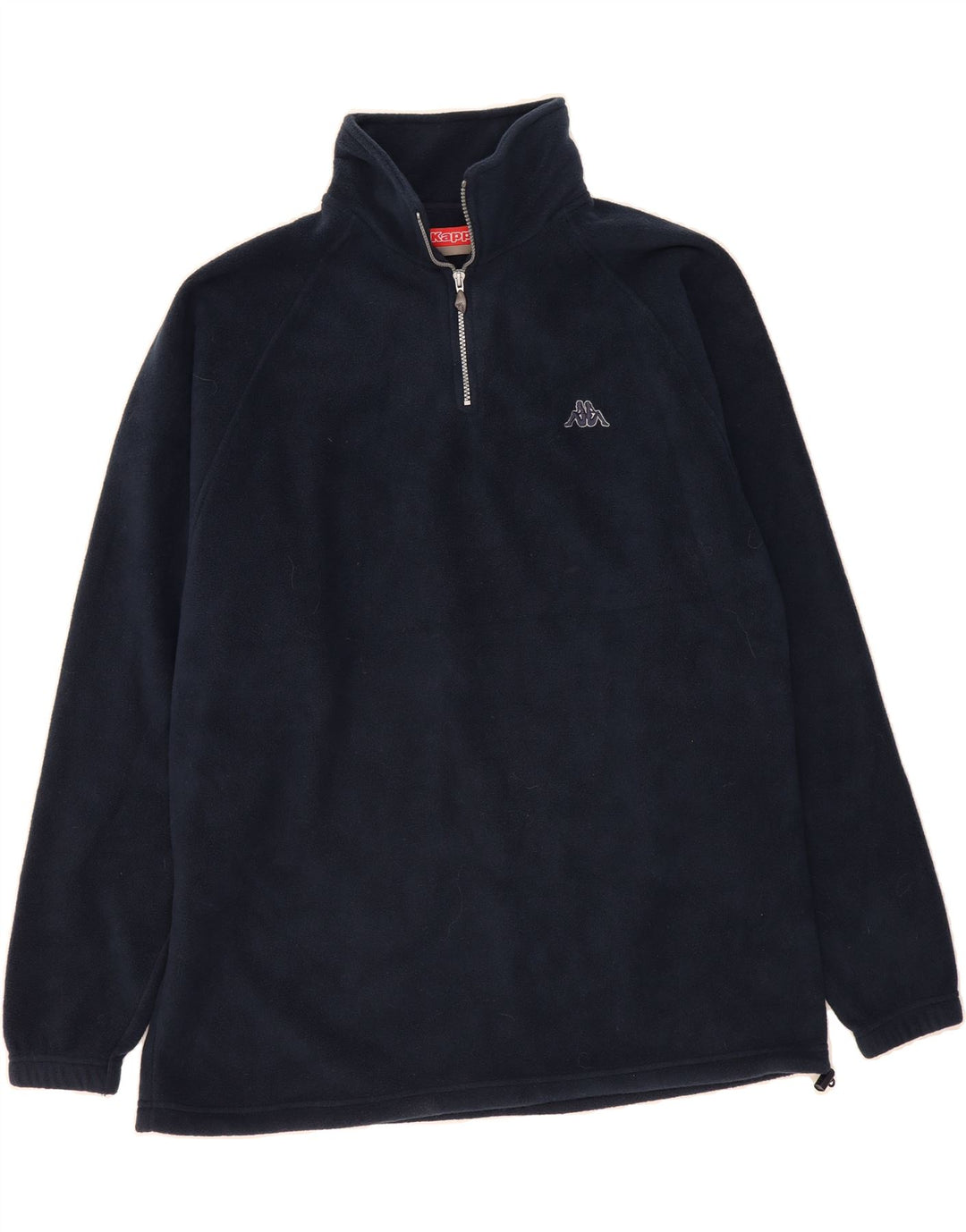 KAPPA Mens Zip Neck Fleece Jumper 2XL Navy Blue Polyester Vintage Kappa and Second-Hand Kappa from Messina Hembry 