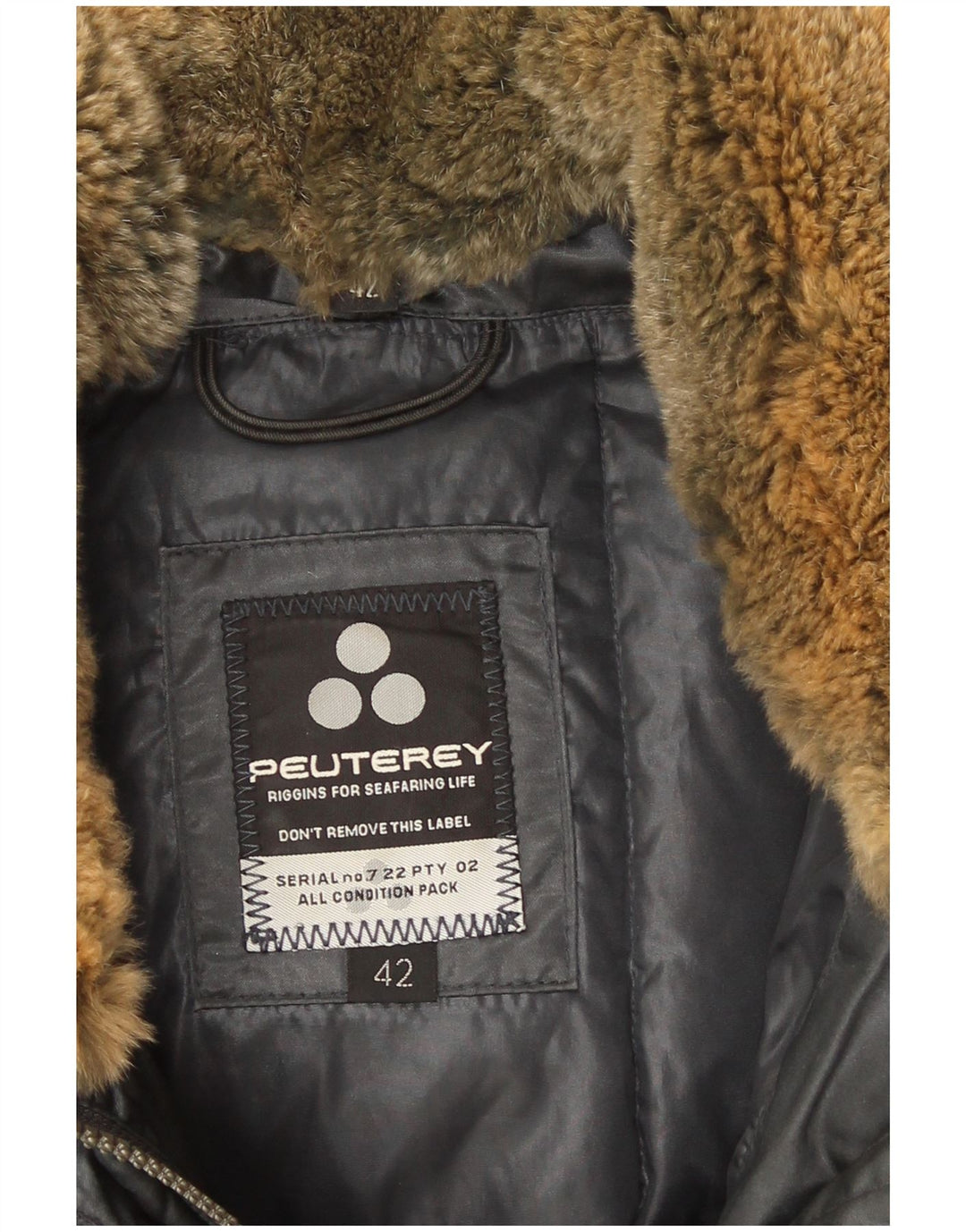 PEUTEREY Chaqueta acolchada con capucha para mujer IT 42 Algodón gris medio