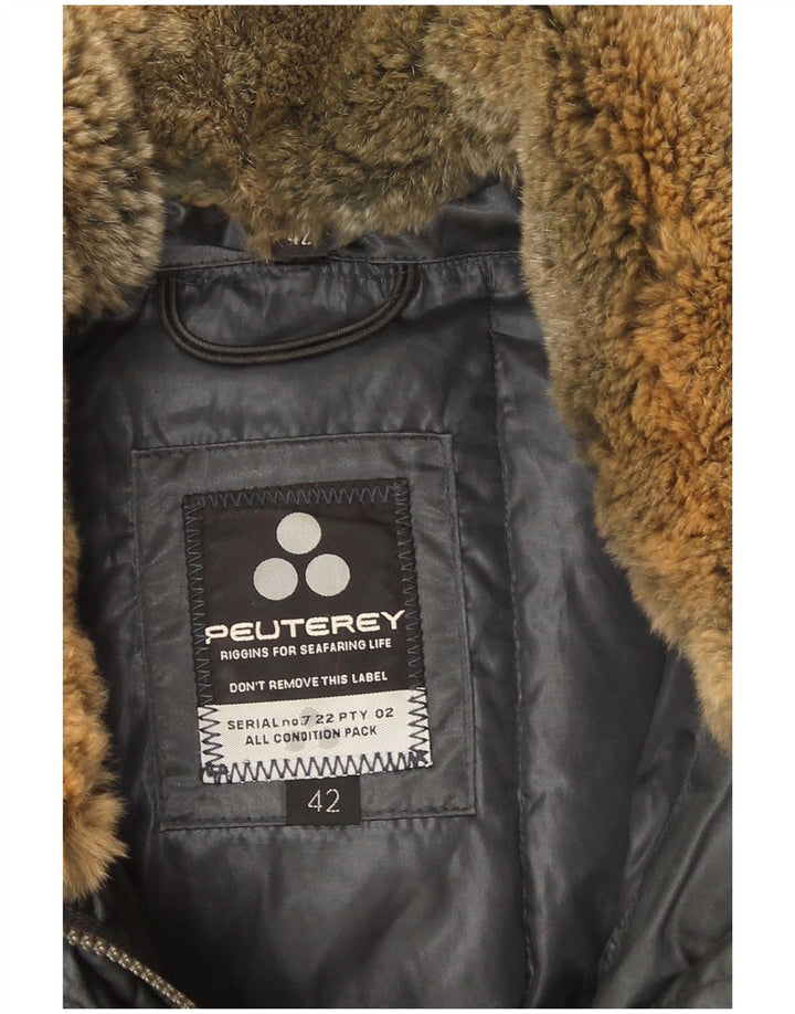PEUTEREY Chaqueta acolchada con capucha para mujer IT 42 Algodón gris medio