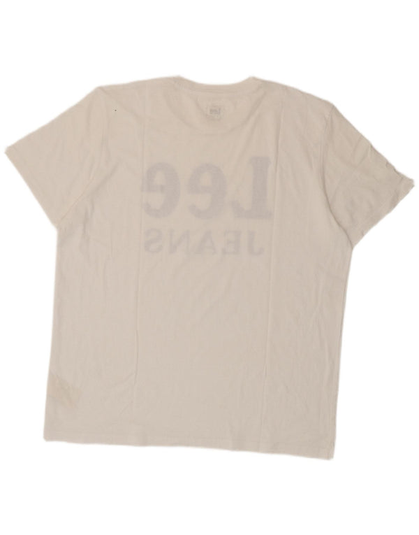 Lee Camiseta Gráfica De Corte Regular para Hombre Top XL Algodón Blanco