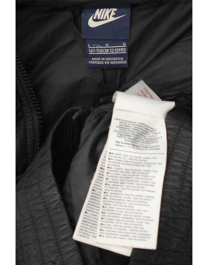 Nike Chaqueta acolchada con capucha para niños 12-13 años Laarge Negro Poliéster