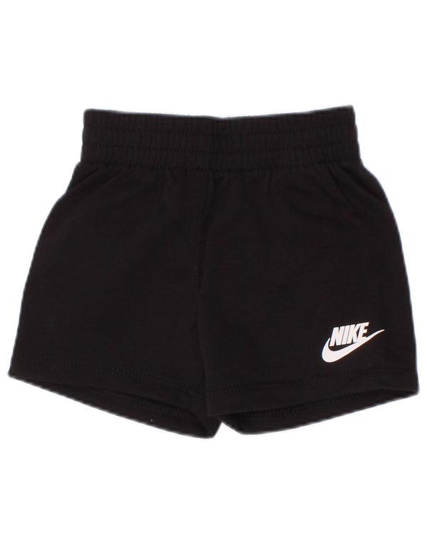 Nike Pantalones cortos deportivos para bebés de 9 a 12 meses, algodón negro