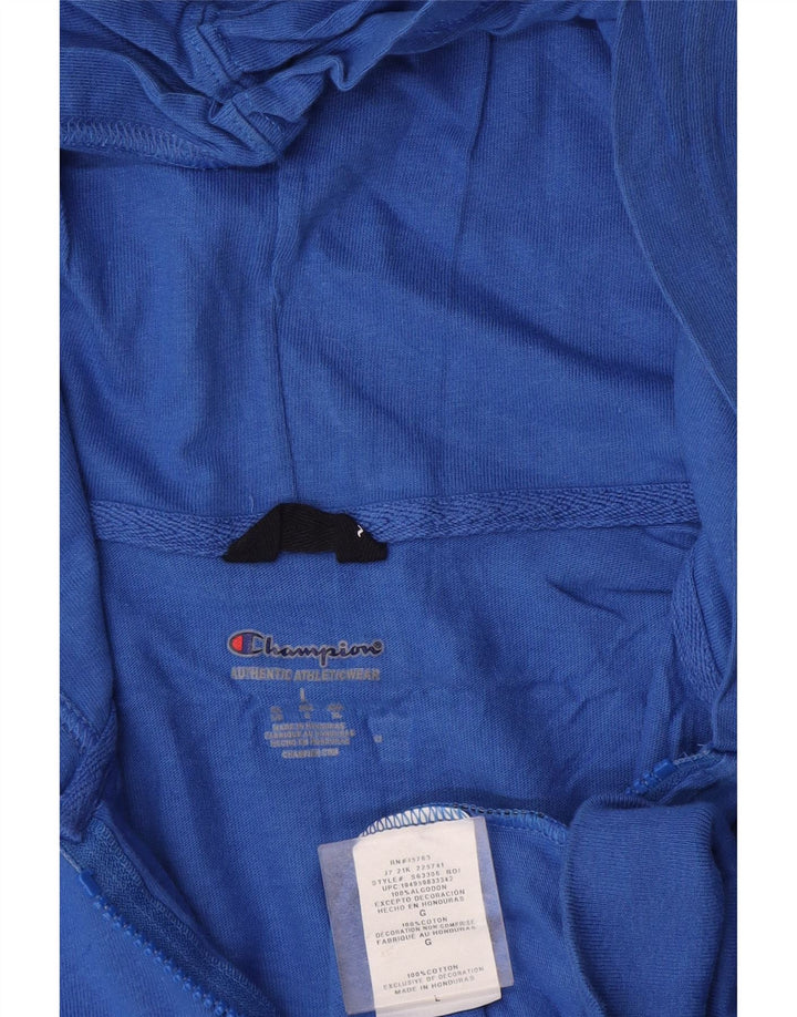Champion Sudadera con capucha y cremallera para hombre, talla grande, algodón azul
