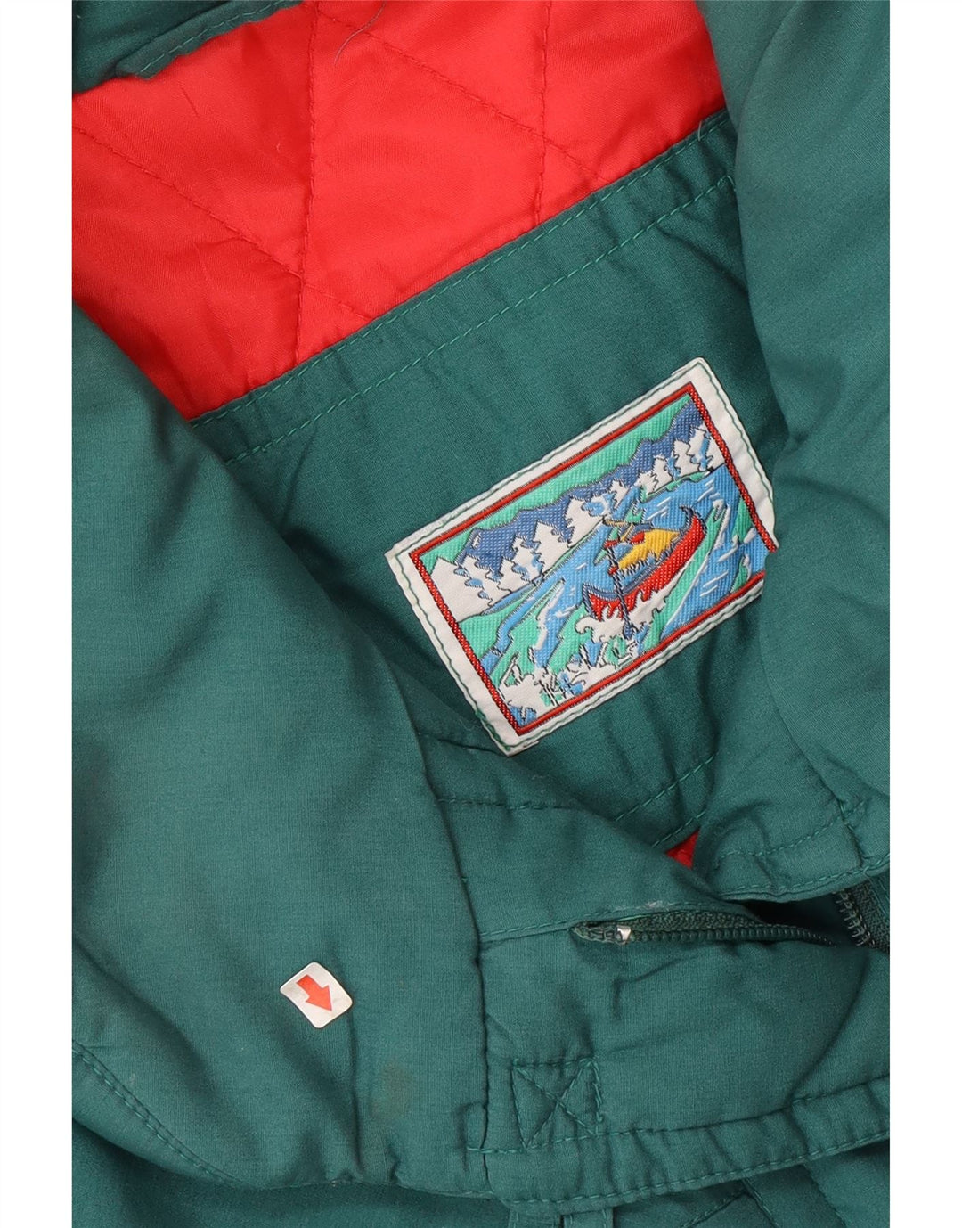Vintage mujer chaqueta acolchada de gran tamaño EU 42 poliéster verde grande