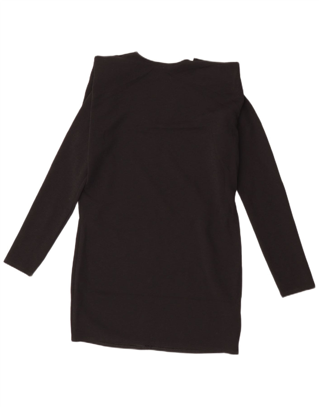Zara Mujer Vestido Recto De Manga Larga UK 44 Mediano Negro