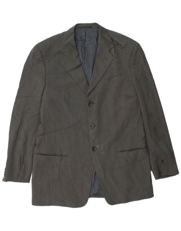 Armani Collezioni Chaqueta tipo blazer de 3 botones para hombre IT 50 Lana gris medio