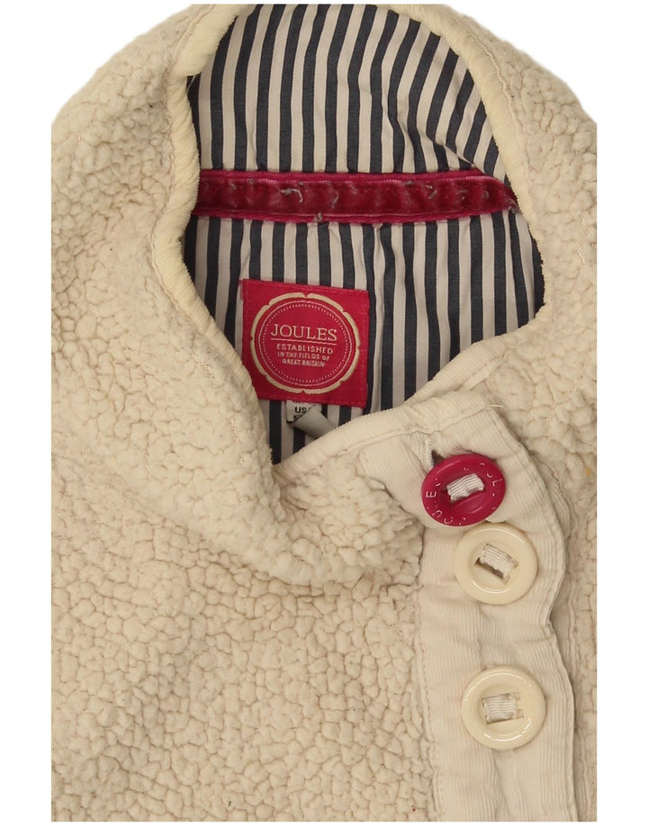 Jersey de forro polar con cuello de botón para mujer Joules UK 12 Medium Off White