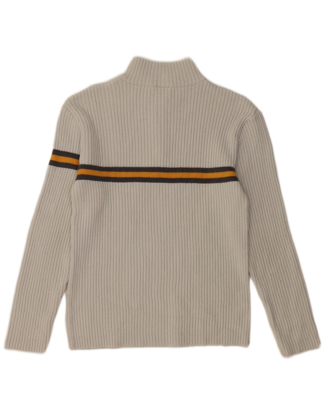 FILA Jersey con cuello y cremallera para mujer UK 10 Small Grey Stripe Wool