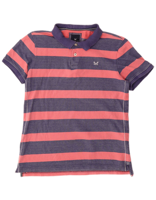 Crew Clothing Polo para hombre Algodón a rayas azul marino mediano