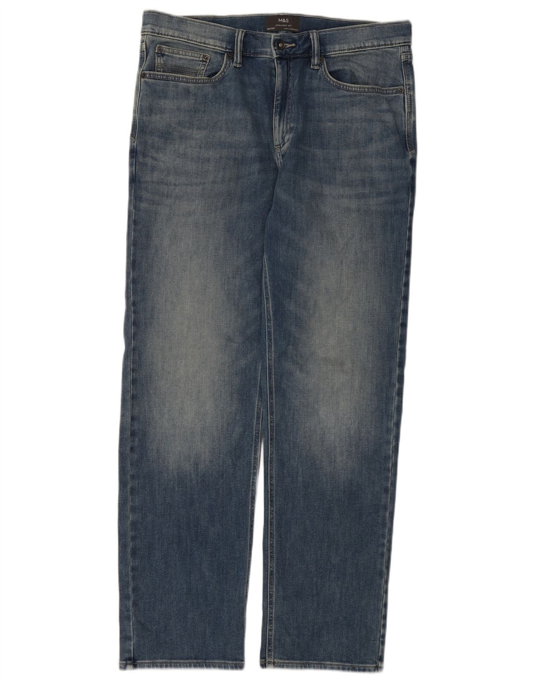 Marks & Spencer Vaqueros rectos para hombre W34 L31 Algodón azul