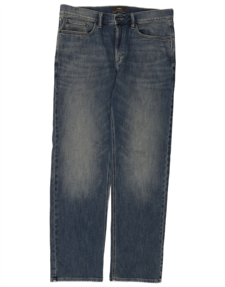 Marks & Spencer Vaqueros rectos para hombre W34 L31 Algodón azul