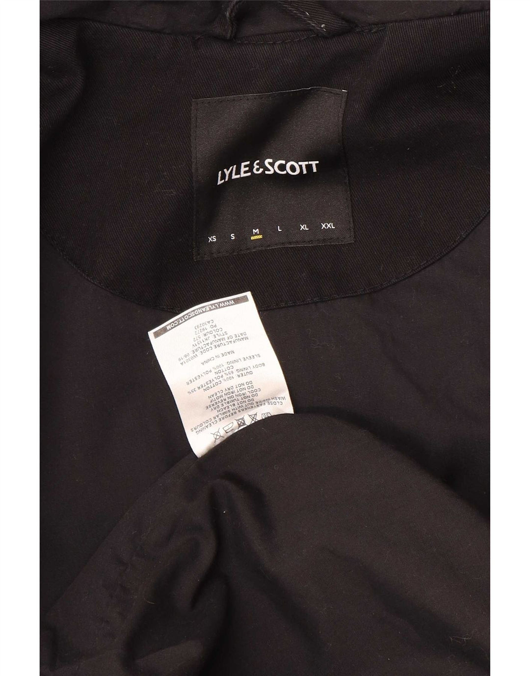 Lyle & Scott Chaqueta bomber con capucha para hombre UK 38 Mediana Algodón negro