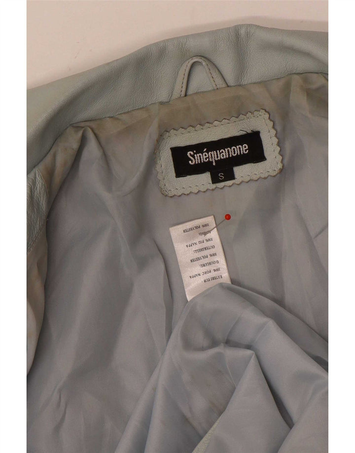 Sinequanone Chaqueta utilitaria de cuero de gran tamaño para mujer UK 10 Small Grey